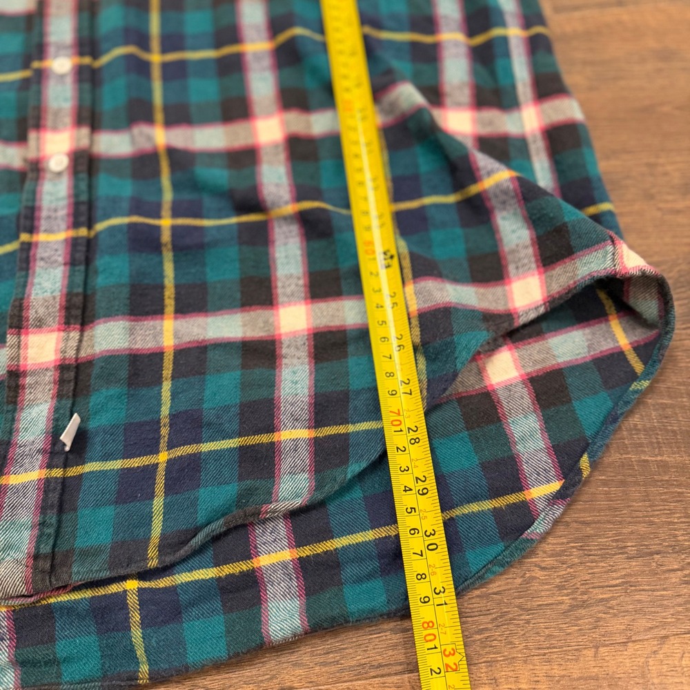 Polo Ralph Lauren Mens XL Plaid Flannel Button Down Shirt Teal Navy Pink Cotton - Picture 4 of 6